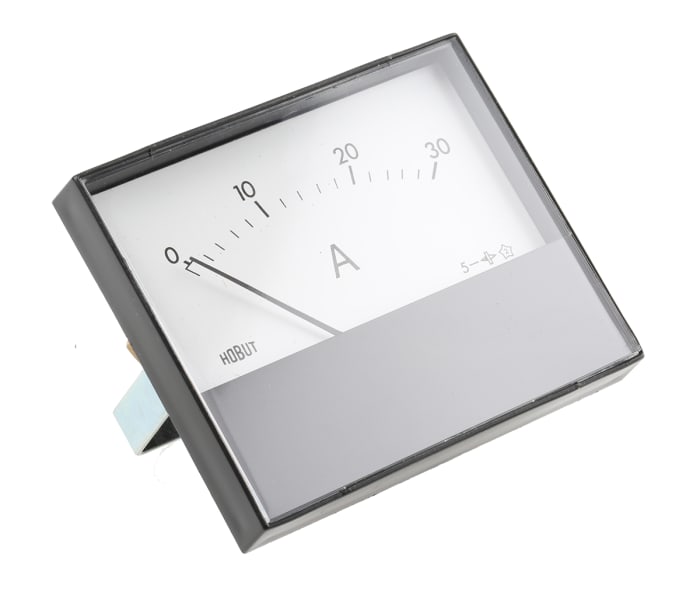 Ampèremètre analogique de panneau V c.c. HOBUT série R68M, Echelle 30A, 63.5mm x 62.5mm