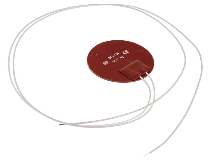 Calentador flexible de silicona redondo, 50 mm, 12 V dc, 2 W