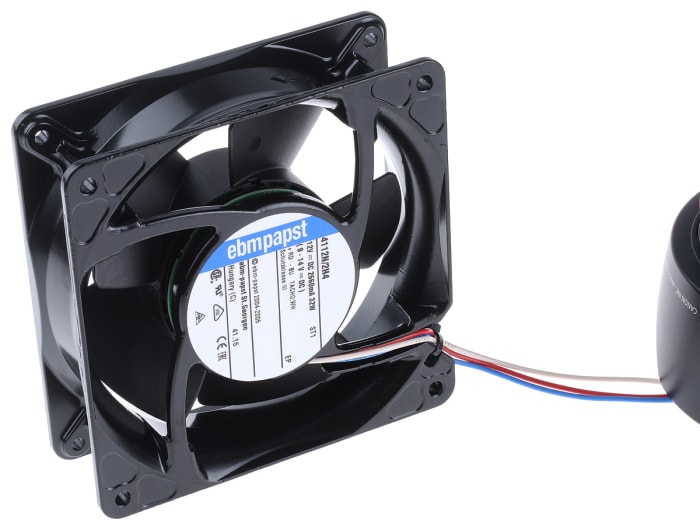 ebm-papst 4100 NH4 - S-Force Series Axial Fan, 12 V dc, DC Operation, 355m³/h, 32W, 2.66A Max, 119 x 119 x 38mm