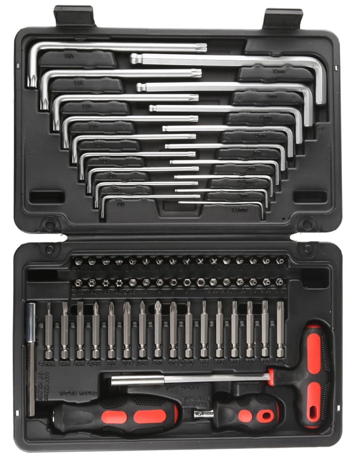 Mallette à outils Embout et tournevis RS PRO, Jeu de 70 pièces