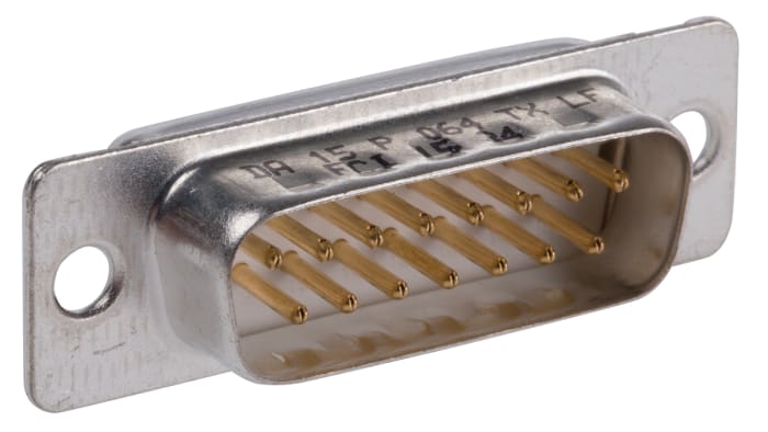 Amphenol Communications Solutions 15 Way Panel Mount D-sub Connector Plug, 2.74mm Pitch