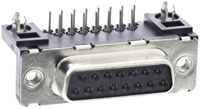 Amphenol Communications Solutions Delta D 15 Way Right Angle Through Hole D-sub Connector Socket, 2.74mm Pitch, with