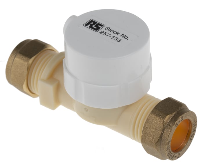 RS PRO Radial Flow Turbine Flow Meter for Liquid, 1.5 L/min Min, 30 L/min Max