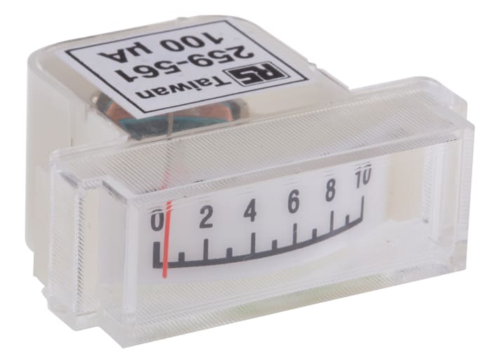 RS PRO Analogue Panel Ammeter 100μA x 50mm, ±20 %
