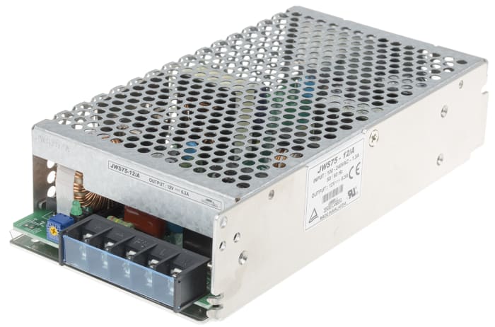 TDK-Lambda Embedded Switch Mode Power Supply SMPS, JWS 75 12A HFP, 12V dc, 6.3A, 75W, 1 Output, 120 → 330 V dc,