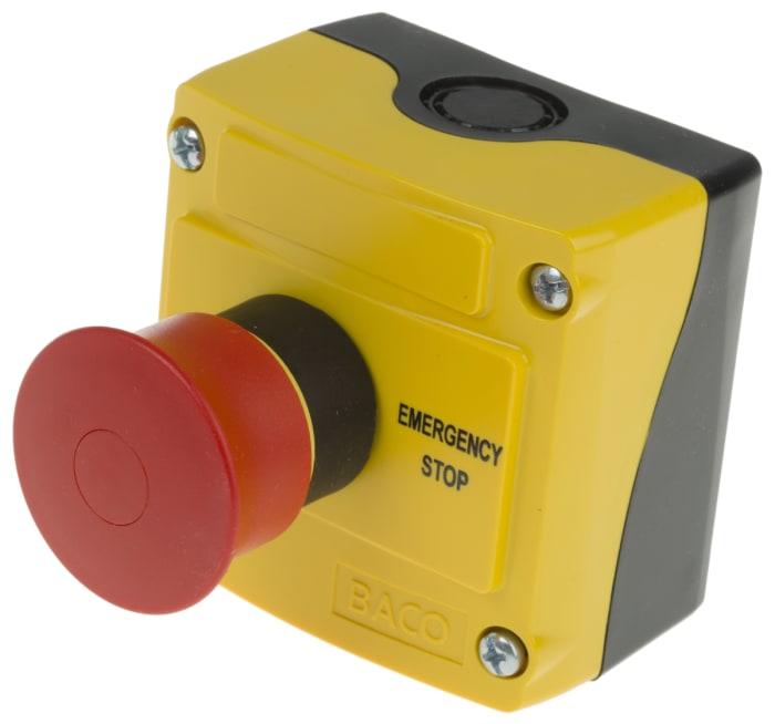 Bouton d'arrêt d'urgence BACO LBX1, Montage en surface