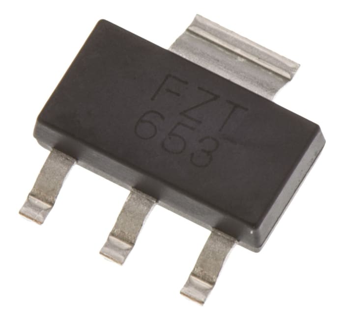 Tranzistor FZT653TA NPN 2 A 100 V, SOT-223 (SC-73), počet kolíků: 3 + Tab 175 MHz Jednoduchý