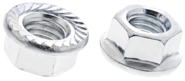 RS PRO M10 Altı Köşe Flanşlı Somun, Yükseklik: 10mm, Flanş Çapı: 10,8mm Çelik Parlak Çinko Kaplamalı