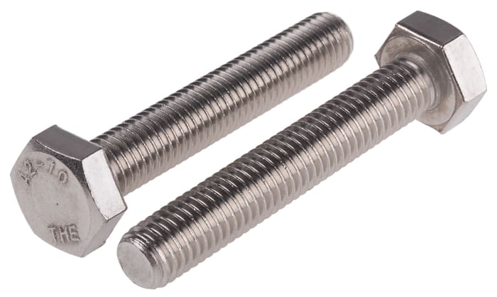RS PRO Stainless Steel, Hex Bolt, M10 x 60.0mm