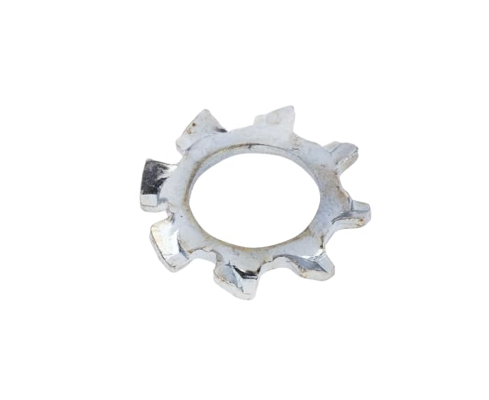 Bright Zinc Plated Steel External Tooth Lock Washer, M4