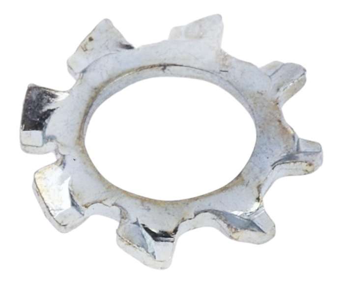 RS PRO Bright Zinc Plated Steel External Tooth Lock Washer, M4 276