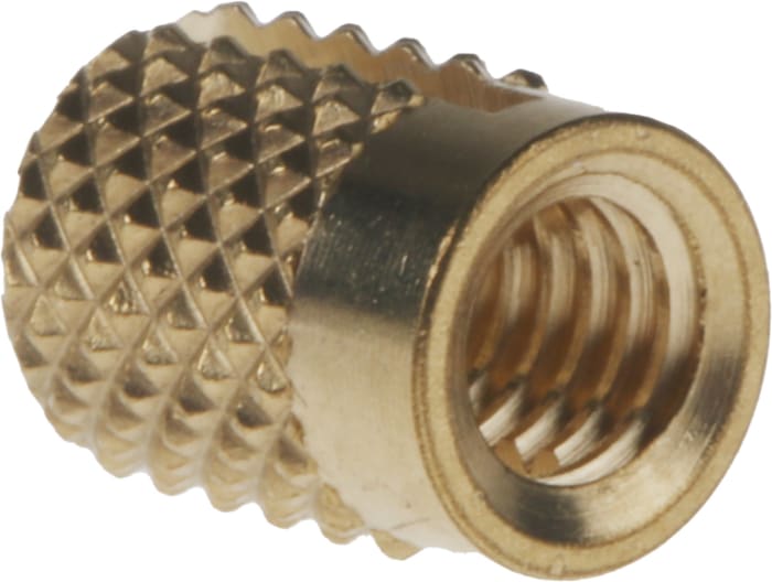 RS PRO RS PRO, M4 Brass Threaded Insert diameter 5.6mm Depth 7.95mm