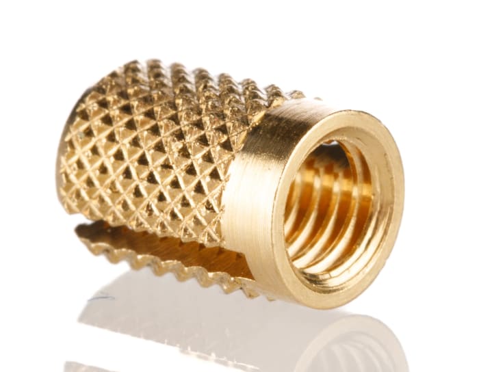 RS PRO, RS PRO, M5 Brass Threaded Insert diameter 6.4mm Depth 9.35mm, 278-562