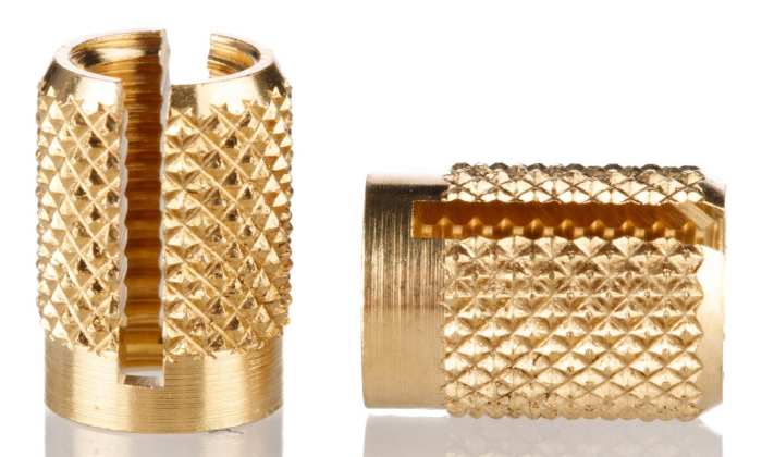 Brass push in expansion insert,M6 flush