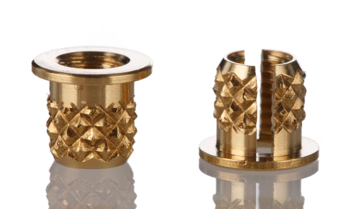 Insert fileté Laiton RS PRO, M3, Ø 4mm x 4.78mm