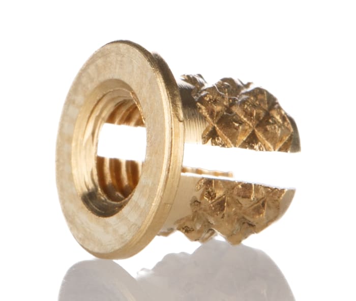 RS PRO RS PRO, M3 Brass Threaded Insert diameter 4mm Depth 4.78mm