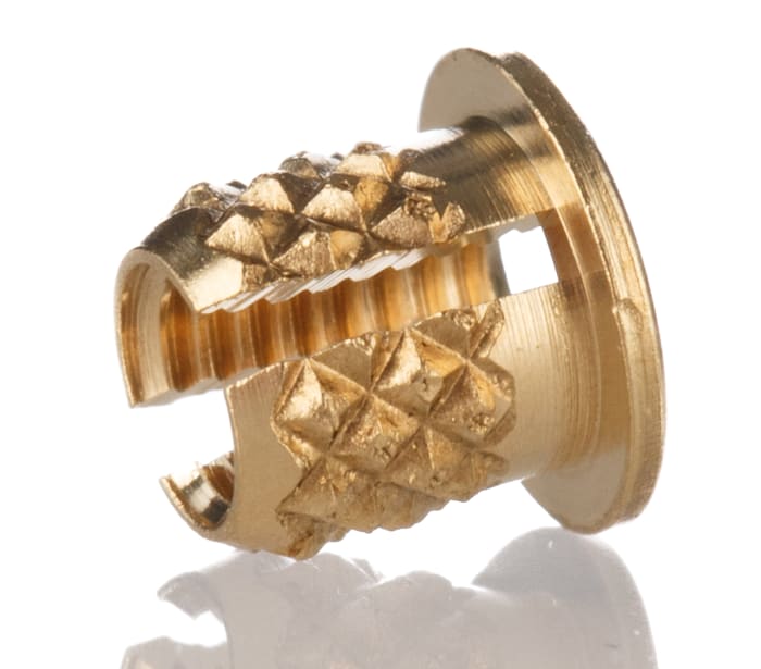 RS PRO RS PRO, M3 Brass Threaded Insert diameter 4mm Depth 4.78mm