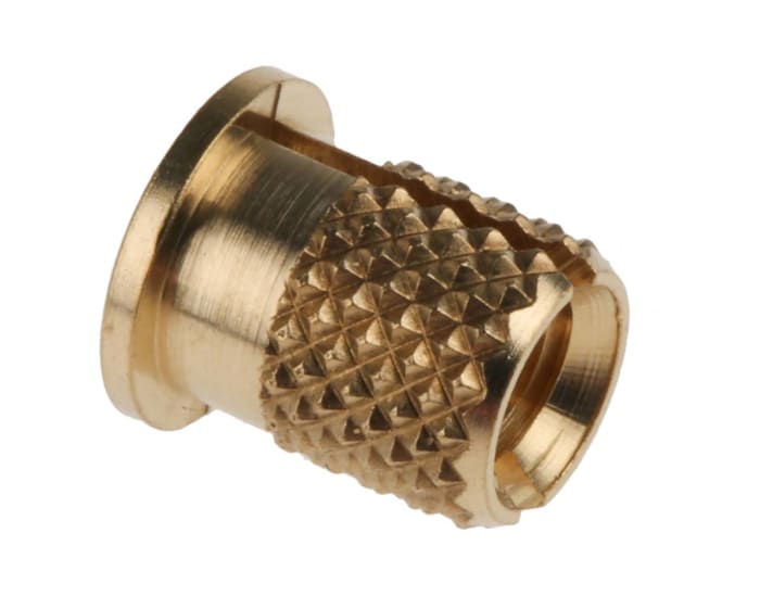 RS PRO, M4 Brass Threaded Insert diameter 5.6mm Depth 7.95mm