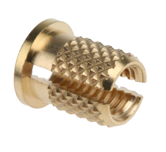 RS PRO, RS PRO, M5 Brass Threaded Insert, 8mm diameter 6.4mm Depth 9.53mm, 278-613