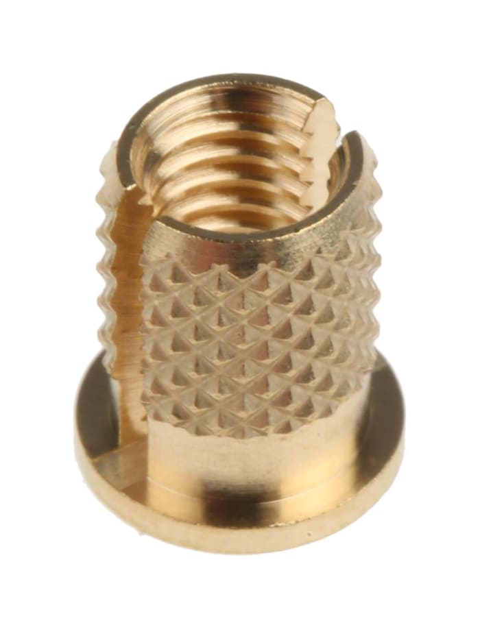 RS PRO RS PRO, M5 Brass Threaded Insert, 8mm diameter 6.4mm Depth 9