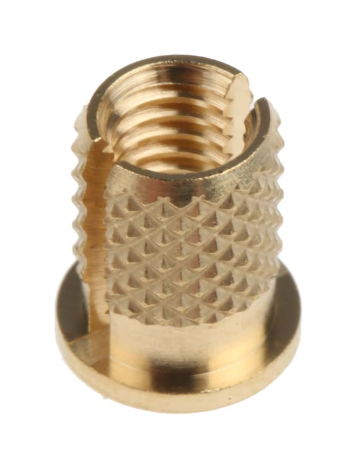 RS PRO, RS PRO, M5 Brass Threaded Insert, 8mm diameter 6.4mm Depth 9.53mm, 278-613