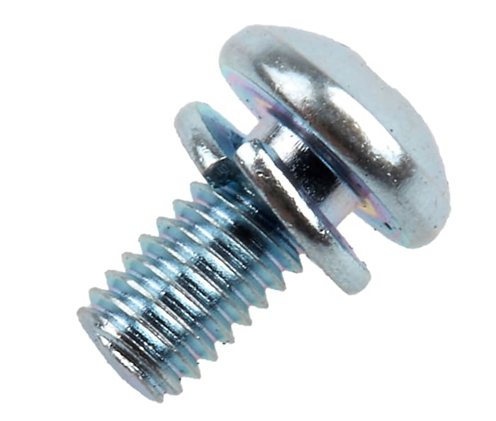 RS PRO RS PRO M3 x 6mm Zinc Plated Steel Pan Head Sems Screw, Spring Washer 279149 RS