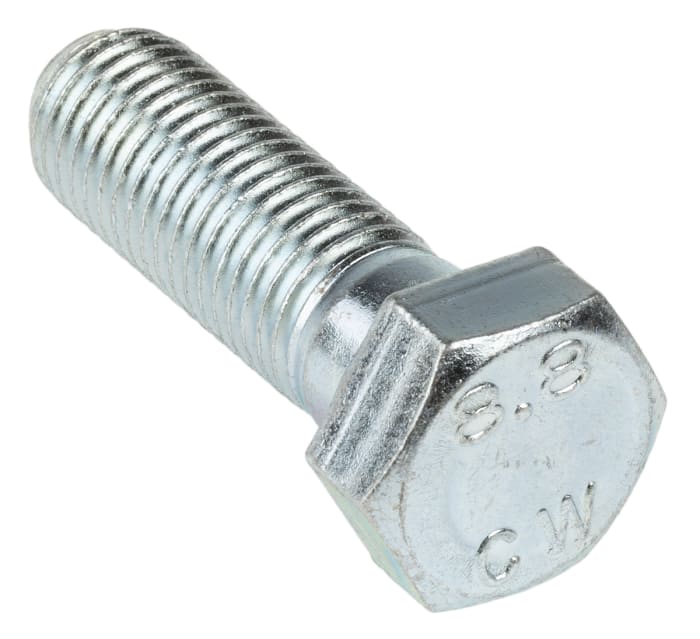 RS PRO Plain Stainless Steel, Hex Bolt, M20 x 2.0 mm