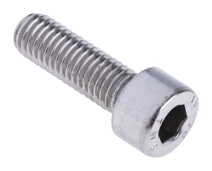 RS PRO M8 x 25mm Hex Socket Cap Screw Plain Stainless Steel