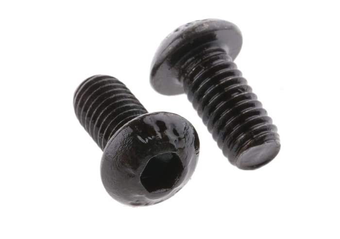 Vis 6 pans à tête bombée hexagonale, M6 x 12mm, en Acier