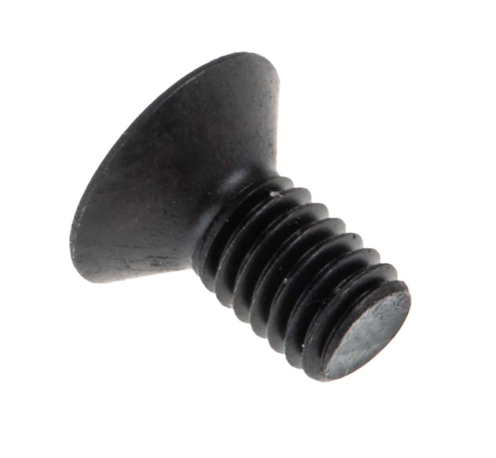 RS PRO M3 x 6mm Hex Socket Countersunk Screw Black, Self-Colour Steel