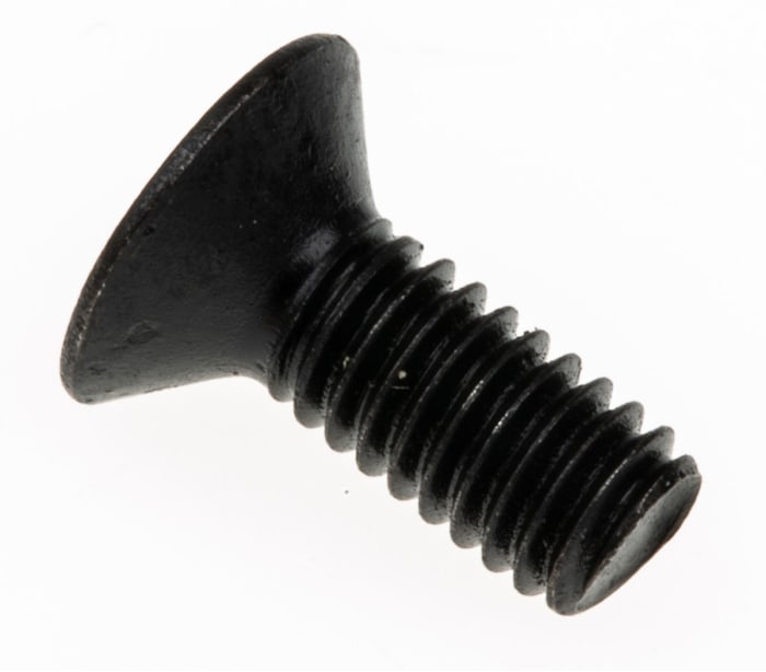 RS PRO M4 x 10mm Hex Socket Countersunk Screw Black, Self-Colour Steel