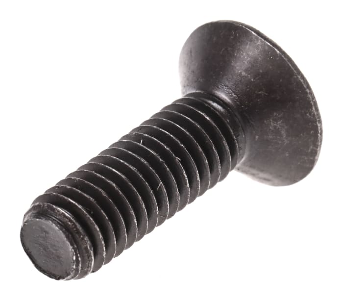 RS PRO Black, Self-Colour Steel Hex Socket Countersunk Screw, DIN 7991, M6 x 20mm