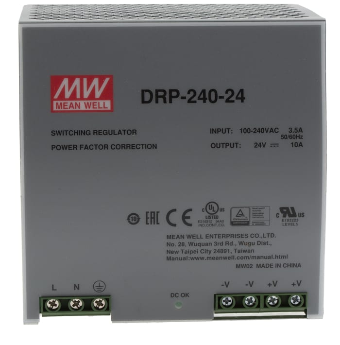 Mean Well DRP-240-24 Источник питания для монтажа на панель и DIN-рейку