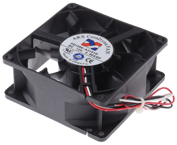 ARX CeraDyna Series Axial Fan, 12 V dc, DC Operation, 195m³/h, 15W, 1.25A Max, 92 x 92 x 38mm