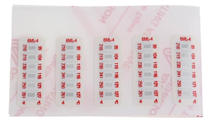 Étiquette thermosensible RS PRO 99°C à 127°C 6 niveaux