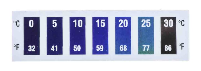 RS PRO Temperature Sensitive Label, 0°C to 30°C, 7 Levels