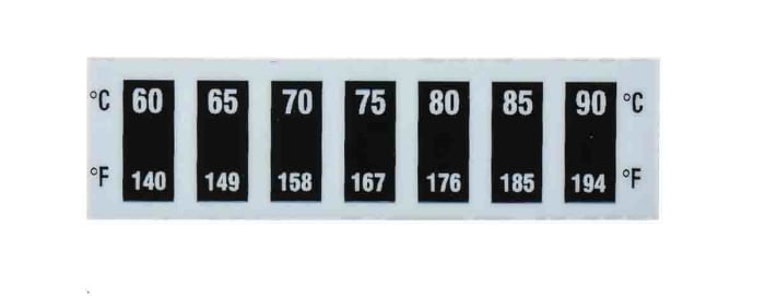 RS PRO Temperature Sensitive Label, 60°C to 90°C, 2 Levels