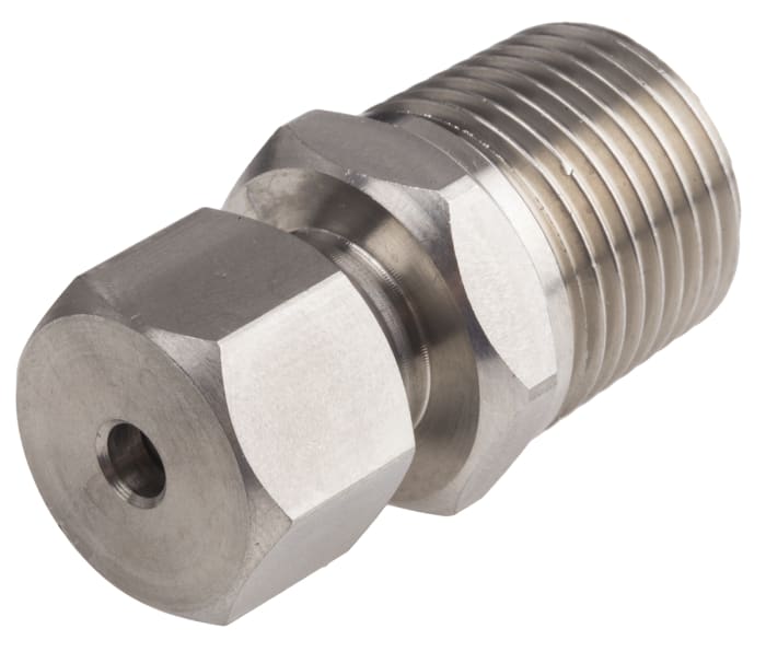 RS PRO 1/2 BSPT Compression Fitting for Use with Thermocouple or PRT Probe, 4.5mm Probe, RoHS Compliant Standard