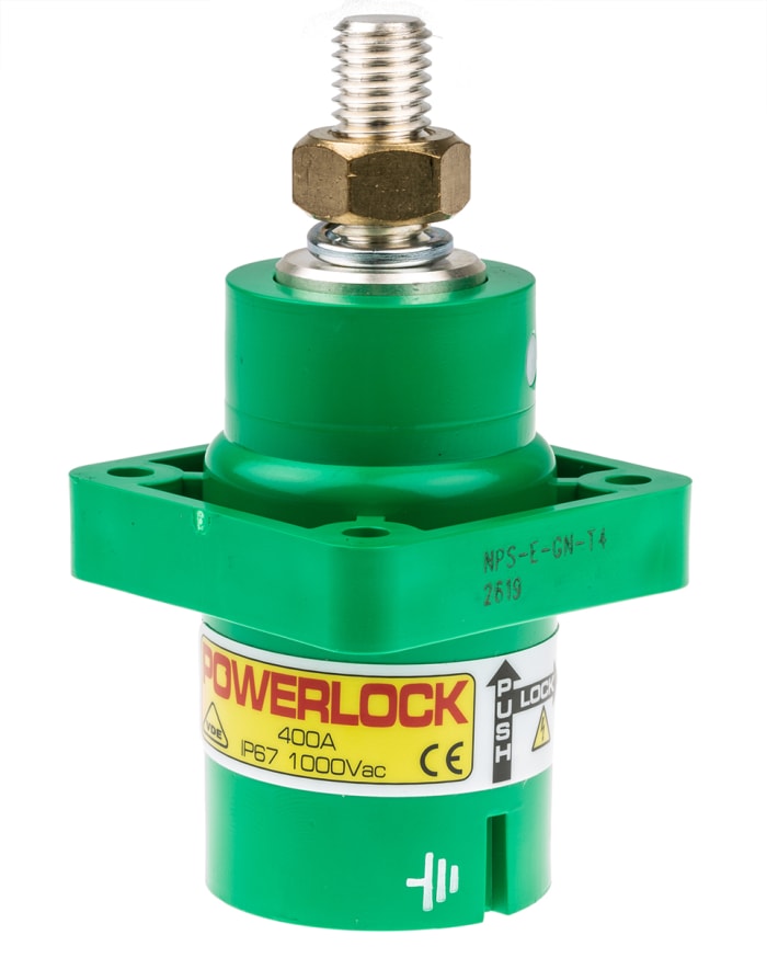 ITT Cannon, Veam Powerlock Green Panel Mount Industrial Power Plug, Rated At 400A, 1.0 kV