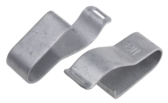 RS PRO Silver Galvanised Steel cable clamp, 20mm Max. Bundle