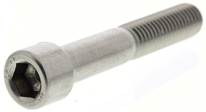 Tornillo Allen de cabeza cilíndrica RS PRO, M12 x 70mm, paso de rosca 1.75mm, de Acero Inoxidable