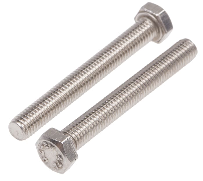 RS PRO Stainless Steel Hex, Hex Bolt, M5 x 40mm