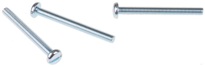 RS PRO Slot M5 Pan Steel Machine Screws DIN 85 x 50.0mm