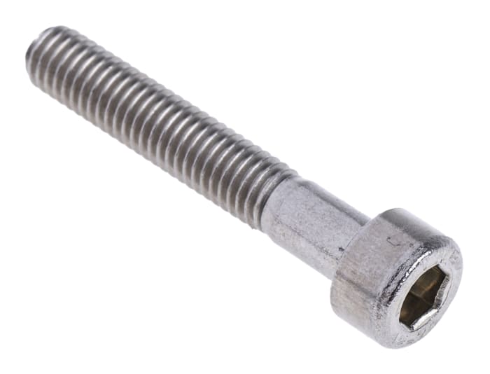RS PRO M5 x 30mm Hex Socket Cap Screw Plain Stainless Steel
