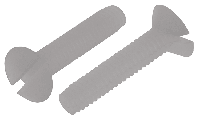 RS PRO Slot M2.5 Countersunk Nylon Machine Screws x 12mm