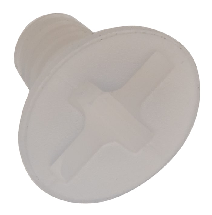 Tornillo de cabeza avellanada con huella ranurada RS PRO M4 x 6mm, paso de rosca 0.7mm, de Nylon