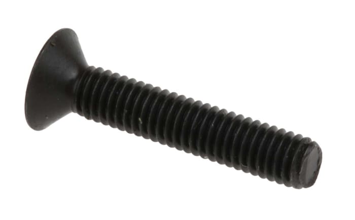 RS PRO M3 x 16mm Hex Socket Countersunk Screw Black, Self-Colour Steel