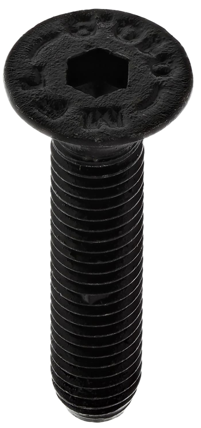 RS PRO Black, Self-Colour Steel Hex Socket Countersunk Screw, DIN 7991, M5 x 25mm