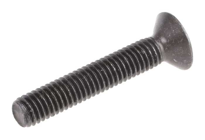 RS PRO Black, Self-Colour Steel Hex Socket Countersunk Screw, DIN 7991, M6 x 35mm