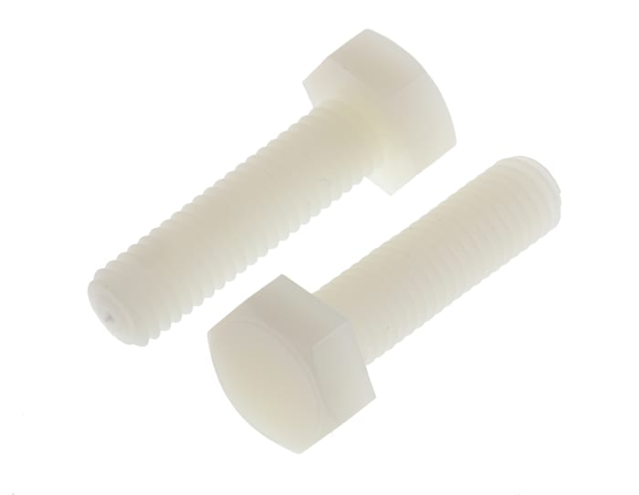 Plain Nylon Hex, Hex Bolt, M8 x 30mm